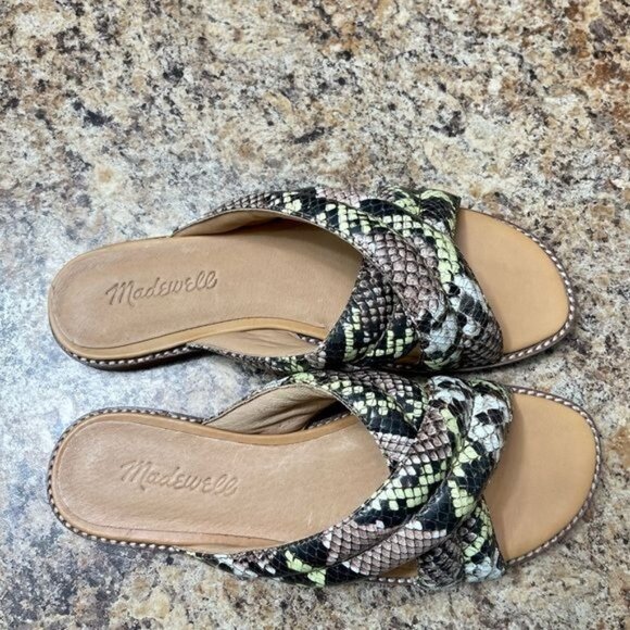 MADEWELL The Skyler Slide Sandal in Snake Embossed Leather - 7 - Picture 7 of 10